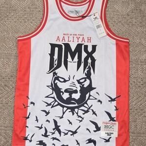 Aaliyah x DMX Basketball Jersey Size S Headgear Classics White Red NWT